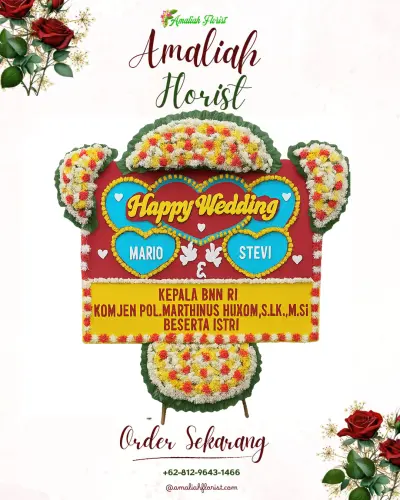 Karangan Papan Bunga Pernikahan di Tomulabutao Selatan